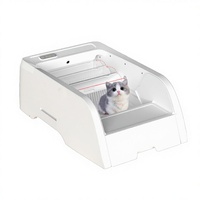 Bac à litière intelligent Shuo Shell Original à ouverture supérieure, nettoyage entièrement automatique, détection multi-chats, en ABS