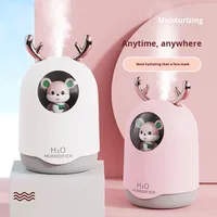 Humidificateur ultrasonique en plastique alimenté par USB avec humidistat, diffuseur d'aromathérapie silencieux à LED RGB pour chambre, bureau et maison