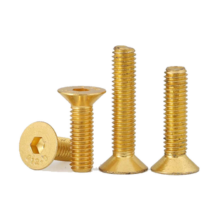 Vít Lỗ Lục Giác Đầu Phẳng Chìm Vít Vàng Mạ Titan Thép Hợp Kim Hình Lục Giác L4-50mm M3 <span class=keywords><strong>M4</strong></span> M5 M6 - Product Image 2