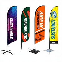 Banderoles publicitaires personnalisées à impression numérique, style fanion, drapeaux en forme de larme, de plume et de plage - Imperméables et durables