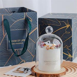 <strong>2026</strong> Custom Private Label Soy Wax Glass Jar Scented <strong>Candle</strong> Gift Set Vanilla Dried Flowers Scented <strong>Candle</strong> in Bulk - Product Image 2