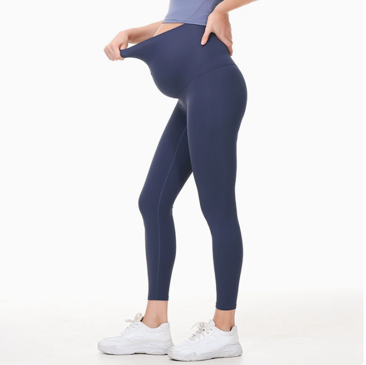 High-Waist Maternity Activewear Leggings (Z709): back view showing construction, seams and support