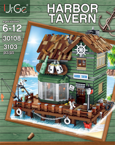 Urge 30108 Cadeaux de Noël Modèle de taverne de port Puzzles 3D Maisons miniatures Jouets pour filles Enfants pour blocs Jouets de construction de modèles - Product Image 2