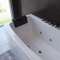 Baignoire à remous moderne pour 2 personnes, blanche, avec lumières LED colorées, jacuzzi chaud, utilisation en extérieur, douche combinée, baignoires de spa VIRPOL