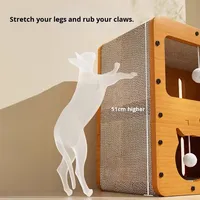 Maison pour chat intégrée durable sans perte de cheveux Cadre d'escalade vertical quatre saisons Jouet pour chat en bois massif résistant aux rayures