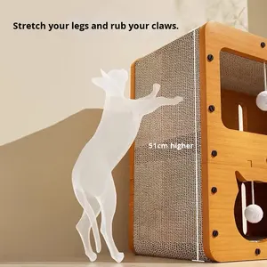 Прочный интегрированный кошачий домик, не линяет четыре сезона, вертикальная рама для скалолазания, прочная деревянная, устойчивая к царапинам игрушка для кошек, жизнь - Product Image 4