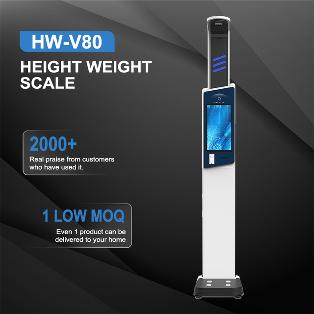 ODM/OEM 19" LCD Touch Screen Steel Medical/Personal Use 0.1kg Accuracy Best Selling Coin-Operated Height Weight Fat Scales