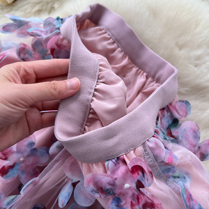<span class=keywords><strong>Jupe</strong></span> midi évasée bohème pour <span class=keywords><strong>femme</strong></span>, <span class=keywords><strong>bleu</strong></span>-gris, avec broderie florale 3D en <span class=keywords><strong>tulle</strong></span>, taille haute élastique, pour la vente en gros, les fêtes et les tenues décontractées - Product Image 6