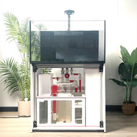 Aquarium en verre de luxe personnalisable 100W, écologique, ultra-fin, moderne, avec filtre de fond pour poissons marins, ensemble de filtration pour corail, boîte de luxe