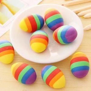 Yumurta silgi büyük 2 paket katı yumurta silgi sevimli paskalya yumurta gökkuşağı kurşun kalem silgisi toptan - Product Image 4