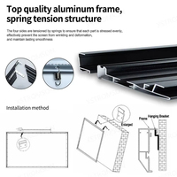120''Fresnel 5.0 Pro écran rejetant la lumière ambiante Gain2.8 ALR UST écran de projecteur à cadre fixe pour projecteur à focale Ultra courte