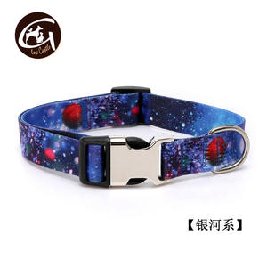 럭셔리 우아한 사용자 정의 새겨진 금속 버클 개 칼라 퀵 릴리스 소프트 심플 프린트 에스닉 스트라이프 포레스트 HD 폴리에스터 리벳 - Product Image 3