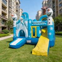 Structure gonflable combinée avec toboggan Frozen Elsa Olaf/Sven en PVC de qualité commerciale pour les fêtes d'anniversaire des enfants