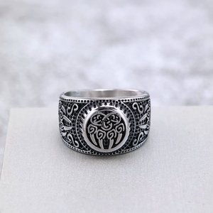 Anillo Unisex de Acero Inoxidable Estilo Nórdico Retro Yunnique, Diseño de Pata de Oso Sólida, Geométrico Redondo, para Uso Diario - Product Image 3
