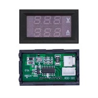 Voltmètre numérique DC 0-100V 10A, ampèremètre à double affichage, détecteur de tension, compteur de courant, jauge de tension 0.28 ", LED rouge bleu