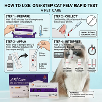 Cassette de test rapide triple/combiné vétérinaire pour chats - Bandelettes de diagnostic en une étape pour le soin des chats et le dépistage des maladies
