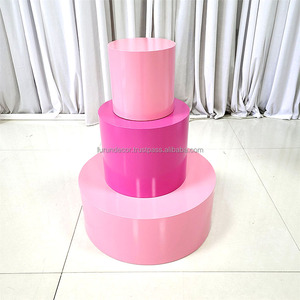 Furun vente chaude métal cylindrique Dessert support trois pièces gâteau support adapté à la fête événement mariage décoration - Product Image 2