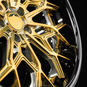 Jantes XINGTU forgées sur mesure en 2 pièces, design concave, jantes de course à fond profond pour BMW M3 M4 M5 M8 RS6 R8 5x112 5x120 Noir doré - Product Image 5