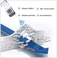 Control remoto inalámbrico de fábrica 1000M ABS PC TV automática código rodante remoto función Bluetooth 433MHz frecuencia 12V Push Cove