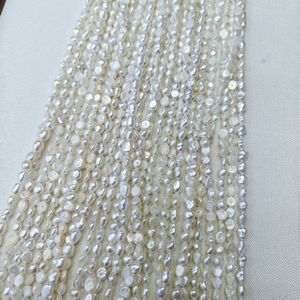 خيط لؤلؤ المياه العذبة الباروكي غير المنتظم بلون أبيض قزحي من تشوجي، مقاس 5-7 ملم، مثقوب بالكامل - Product Image 2