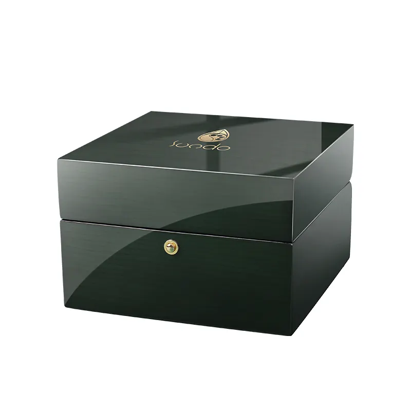 SUNDO Luxury High Gloss Spray Painted Wooden Custom Perfume Wine Gift Wallet Scissors Knives Essential Oil Watch Box &case
