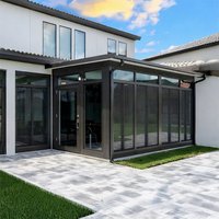Véranda en alliage d'aluminium au design moderne, alimentée à l'énergie solaire, éco-responsable, facile à assembler, double vitrage trempé, pour hôtel et salon