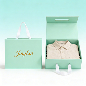 Custom Logo Luxury Foldable Magnetic Lid Clothing <strong>Dress</strong> Packaging Gift Boxes Rigid Cardboard Magnet <strong>Box</strong> Ribbon Handle - Product Image 5