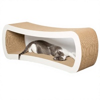 Griffoir pour chat moderne et luxueux 2 en 1, planche à griffer et tapis d'intérieur avec hauteur réglable, en bois