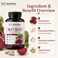 Complément alimentaire triple nutrition botanique à base de betterave, pépins de raisin et hawthorn, en capsules, marque privée OEM, 90 unités