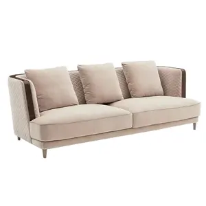 Luxury Microfiber Fabric wooden frame leatherette living room luxury sofas modern design comfortable sofa set