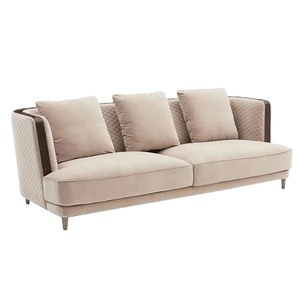 Tela de microfibra de lujo con marco de madera <span class=keywords><strong>polipiel</strong></span> para sala de estar, sofás de lujo, diseño moderno, cómodo sofá de cuero - Product Image 1