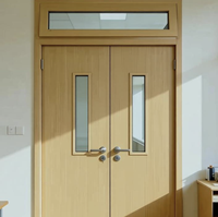 Porte de sécurité double battant en acier sur mesure pour écoles et bureaux avec fenêtre d'observation, isolation phonique 65 dB, projet OEM ODM