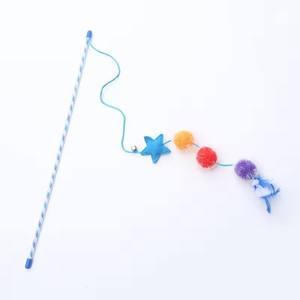 Interactive Plastic Pet Toy Toys Pets Felt Star Glitter <b>Ball</b> Feather Teasing Stick Self Playing Cat Teaser Movement Toy for Cats - Product Image 3