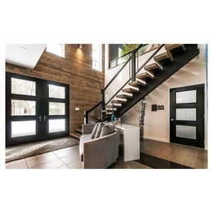 <span class=keywords><strong>Escalier</strong></span> <span class=keywords><strong>en</strong></span> acier Prima, modèle le plus récent, avec marches flottantes <span class=keywords><strong>en</strong></span> chêne, éclairage LED, garde-corps <span class=keywords><strong>en</strong></span> verre trempé transparent et balustrade <span class=keywords><strong>en</strong></span> acier inoxydable. - Product Image 5