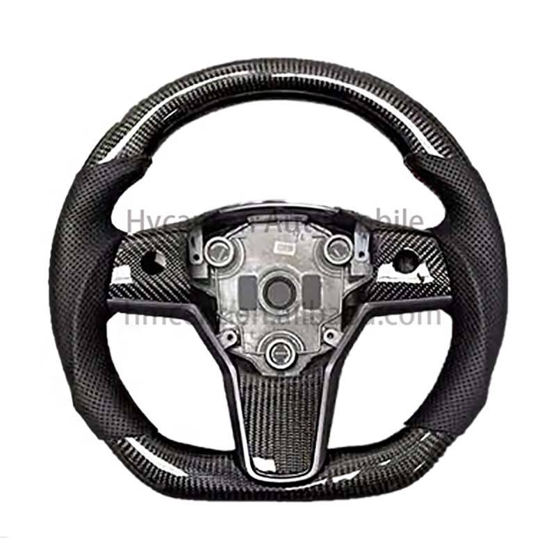 17-21Modelo 3 sin cuero de calefacción + fibra de carbono + costura roja