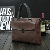 Sacoche Homme Vintage à Poche Avant et Boucle de Verrouillage, Multifonction, Porte-Documents, Sac à Bandoulière Personnalisé pour Ordinateur Portable, Idéal Voyage et Bureau