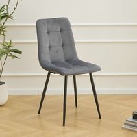Chaises de salle à manger modernes de luxe en tissu velours vert bleu gris nordique avec pieds en métal pour hôtels et salles à manger domestiques