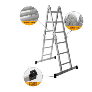 2025 Hot Sales Aluminum Expandable Working Platform Industrial Design Multi-Purpose Household <strong>Ladder</strong> Domestic <strong>Ladders</strong> Structure