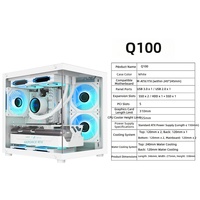 Boîtier vertical en alliage d'aluminium avec vue sur l'océan, sans pilier, entièrement transparent, pour carte mère MicroATX, refroidissement par eau 240, mini-format