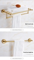Ensemble d'accessoires de salle de bain de luxe en laiton doré poli, design traditionnel, facile à nettoyer, pour usage hôtelier, fixation murale