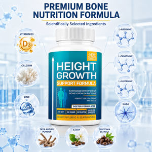 Wholesale OEM Private Label 60 Capsules Calcium Vitamin D3 K2 Lysine Natural Bone Growth <strong>Height</strong> Growth Supplement <strong>Booster</strong> - Product Image 3