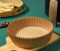 Papier sulfurisé double face en pâte de bois vierge non blanchie, enduit de silicone, résistant à la graisse, pour friteuse à air et four, résistant à la chaleur jusqu'à 230°C