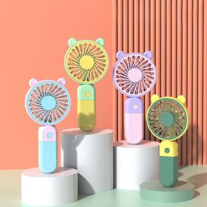 USB Rechargeable Mini Portable Handheld Fan With 3-Speed <b>Battery</b>-Powered Holder for Car Household & Outdoor Use - Product Image 1