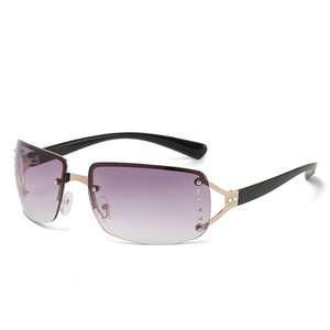 Trendy Y2K Retro Rimless Square <b>Sunglasses</b> for Men Diamond Celebrous Fashion UV400 Hot for Men Women Girls - Product Image 2