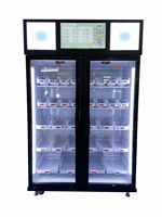 Distributeur Automatique Intelligent Micron pour Burgers, Sandwichs, Boîtes Repas et Pizzas avec Lecteur de Carte et Four à Micro-ondes pour Chauffage