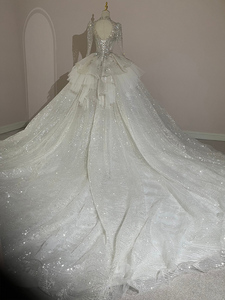 S0407T 2024 Vestido de Novia de Lujo Estilo Bohemio con Silueta en A y Decoración de Encaje, Elegante y de Alta Costura - Product Image 5