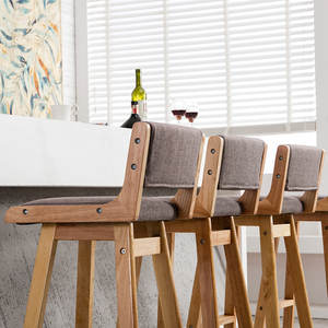 BILIDO nordique vertical lin <span class=keywords><strong>chaise</strong></span> <span class=keywords><strong>de</strong></span> <span class=keywords><strong>bar</strong></span> <span class=keywords><strong>chaise</strong></span> <span class=keywords><strong>de</strong></span> comptoir en bois cuisine îlot tabouret dossier bas - Product Image 1