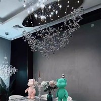 Lustre LED moderne en cristal à hauteur réglable, éclairage décoratif intérieur, fleurs, éclairage de projet de luxe MD92497