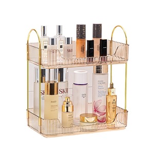 Plateau de rangement cosmétique en acrylique avec poignées, organisateur de maquillage vert pour salle de bain et bureau, capacité 3L, finition polie - Product Image 4