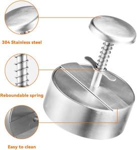 Presse à hamburgers en acier inoxydable 304, presse à hamburgers en acier inoxydable robuste pour hamburgers au bœuf <span class=keywords><strong>haché</strong></span> - Product Image 6